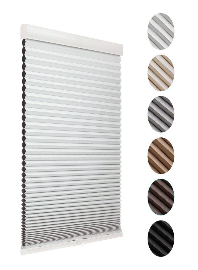 MYshade Blackout Cordless Cellular Shades Honeycomb Shade for Indoor Windows Room Darkening Blinds for Home Office Pull Down Window Shades Easy to Install 34 inch Wide, H72 White Pleated Shade - Image 1